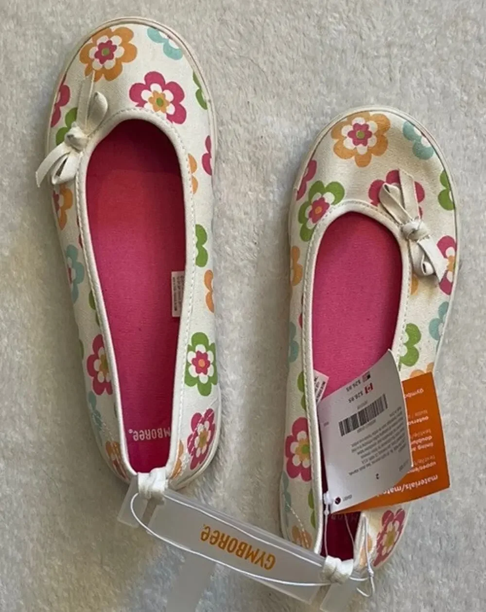 GYMBOREE Slip-on Sneakers Girl's Size 2 Youth Shoes Pink White Floral Summer NEW
